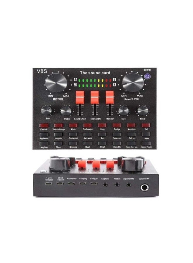 أكاليكس بطاقة صوت V8S Live، خلاط صوت بلوتوث مع 16 مؤثرًا صوتيًا، ومغير صوت - Image 1